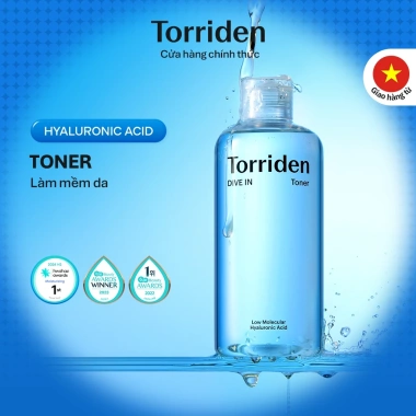 Torriden Chính hãng Toner DIVE IN 300ml Hyaluronic Acid Dưỡng ẩm sâu, Cân bằng pH