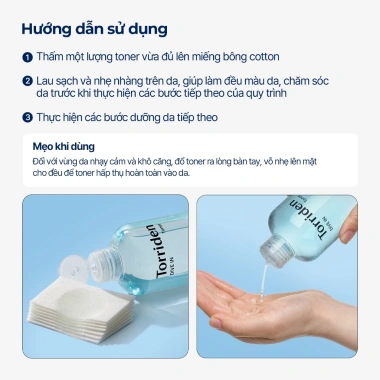 Torriden Chính hãng Toner DIVE IN 300ml Hyaluronic Acid Dưỡng ẩm sâu, Cân bằng pH