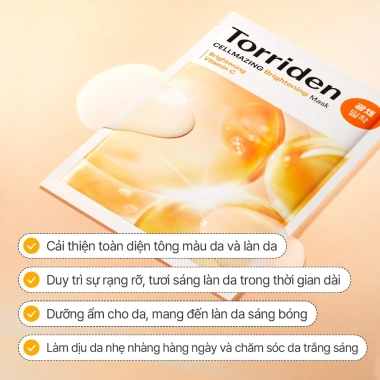 Torriden mặt nạ giấy CELLMAZING Vitamin C 10 miếng Trắng sáng da 363.000 VND