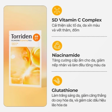 Torriden mặt nạ giấy CELLMAZING Vitamin C 10 miếng Trắng sáng da 363.000 VND