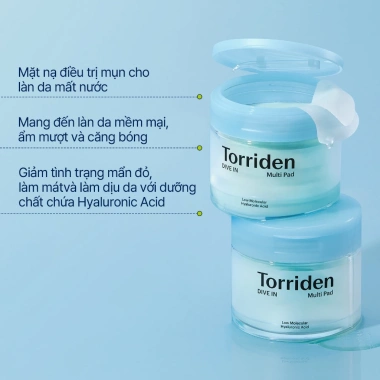 Torriden Pad đa năng DIVE IN Hyaluronic Acid 80 miếng Toner Pad dưỡng ẩm giảm nếp nhăn giá ưu đãi 328.900₫ 4