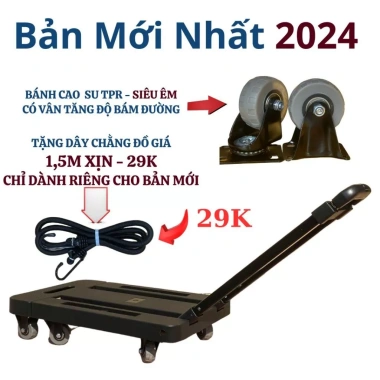 TOSHUDO Xe Kéo và Đẩy Hàng Trọng Cao 4-7 Bánh, Tải 65‑200kg – Giá Ưu Đãi 499k