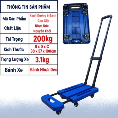 TOSHUDO Xe Kéo và Đẩy Hàng Trọng Cao 4-7 Bánh, Tải 65‑200kg – Giá Ưu Đãi 499k