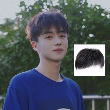 Toupee Tóc Đen Cho Nam Mềm Mại, Thoáng Khí, Không Gây Tổn Thương, Không Mùi, Hói - Giá 91.692₫