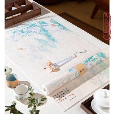 TPAT Thảm nỉ in chữ vẽ tranh hoa trúc - Thảm thư pháp bàn học làm việc FRESHIP