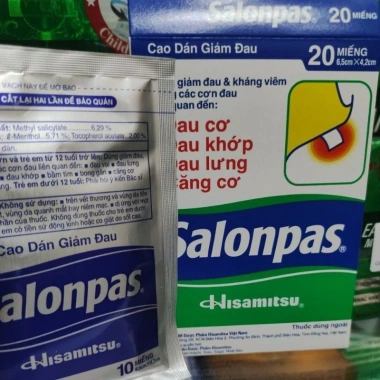 TPBVSK Cao dán Salonpas 20 miếng 5 hộp - Giảm đau nhanh, Giá chỉ 39.900đ 2 TPBVSK Cao dán Salonpas 20 miếng 5 hộp - Giảm đau nhanh, Giá chỉ 39.900đ 2