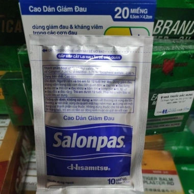 TPBVSK Cao dán Salonpas 20 miếng 5 hộp - Giảm đau nhanh, Giá chỉ 39.900đ