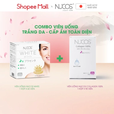 TPBVSK Combo Trắng Da Chống Lão Hoá Viên Uống Nucos White 60Viên và Nucos Collagen 100% 90Viên Giá 909.500 VND 3 TPBVSK Combo Trắng Da Chống Lão Hoá Viên Uống Nucos White 60Viên và Nucos Collagen 100% 90Viên Giá 909.500 VND 3