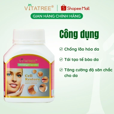 TPBVSK Vitatree Cell Restore 100 viên - Viên uống hỗ trợ phục hồi tế bào, trẻ hoá da, giá 930k 2