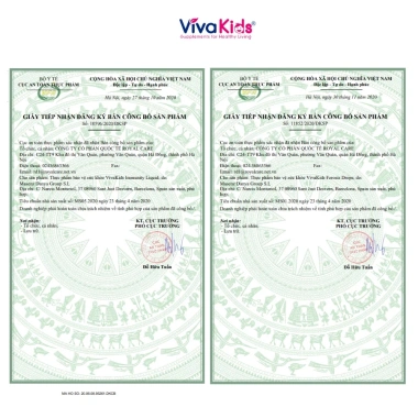 TPBVSK VivaKids - Tăng Miễn Dịch, Bổ Sung Sắt, Ăn Ngon, Hấp Thu - Giá 800.000đ 6 TPBVSK VivaKids - Tăng Miễn Dịch, Bổ Sung Sắt, Ăn Ngon, Hấp Thu - Giá 800.000đ 6