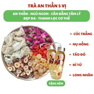 Trà an thần ngủ ngon 5 vị thảo mộc Hộp 30 + Chai/Túi lọc, thanh lọc cơ thể, giá 175.000₫ 2
