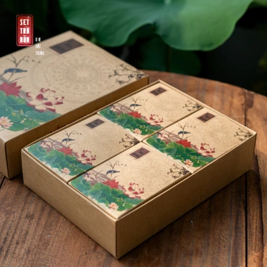 Trà Bát Vị An Nhiên - Hộp quà trà hoa 8 hộp, 40 gói, kèm túi giấy, 632.000 VND
