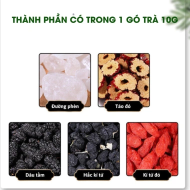 Trà Bổ Máu Ích Huyết 30 Gói - Kỳ Tử, Hắc Kỳ Tử, Táo Đỏ, Mát Gan, Giảm Chóng Mặt, Giá ưu đãi 79.000 VND 7