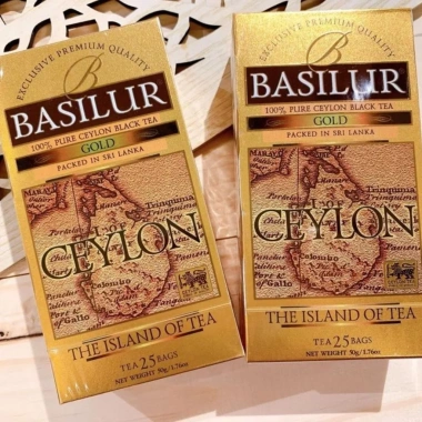 Trà Ceylon Basilur Island of Tea Gold 50g - Túi Lọc, Giá 100k, Hương Vị Đậm Đà