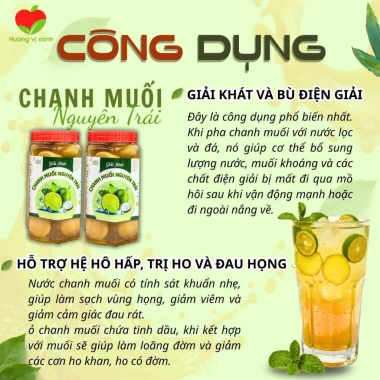 Trà Chanh Ủ Muối 12 Năm - Giải Khát, Giải Nhiệt, Giảm Cân, Bù Nước, Chanh Sành Xanh, Giá 31.360