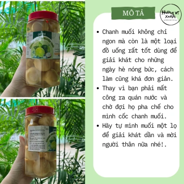 Trà Chanh Ủ Muối 12 Năm - Giải Khát, Giải Nhiệt, Giảm Cân, Bù Nước, Chanh Sành Xanh, Giá 31.360