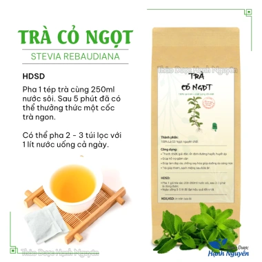Trà cỏ ngọt 30 túi lọc - Thanh nhiệt, thải độc, 40.000đ Thảo dược Hạnh Nguyên