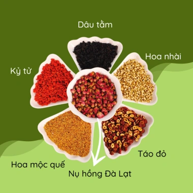 Trà dâu tằm lục vị - Thanh nhiệt, giải độc, detox cơ thể, 40.000đ - Tiệm trà hoa 5