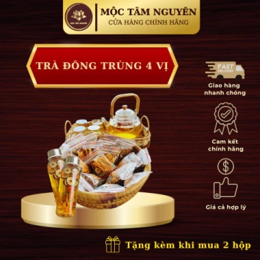 Trà Đông Trùng 4 vị thảo mộc - Đẹp da, chống lão hoá, dễ ngủ, giữ nguyên dưỡng chất - Giá ưu đãi 125.000 VND