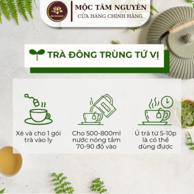 Trà Đông Trùng 4 vị thảo mộc - Đẹp da, chống lão hoá, dễ ngủ, giữ nguyên dưỡng chất - Giá ưu đãi 125.000 VND