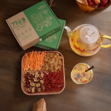 Trà Đông Trùng 4 vị thảo mộc - Đẹp da, chống lão hoá, dễ ngủ, giữ nguyên dưỡng chất - Giá ưu đãi 125.000 VND