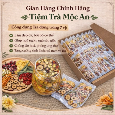Trà Đông Trùng 7 Vị - Thanh Lọc Cơ Thể, Bổ Khí Huyết, Dễ Uống, Giá 30.000₫