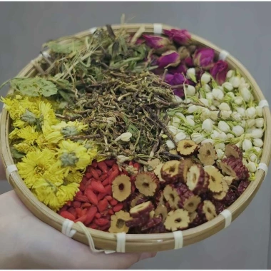 Trà Đông Trùng 7 Vị Thảo Mộc Hộp 30 - Tặng Bình Thủy Tinh, Đẹp Da, Dễ Ngủ, Thanh Lọc Cơ Thể 80k