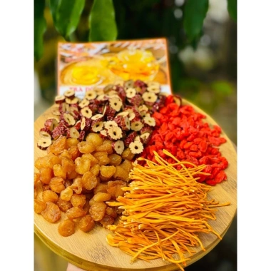 Trà Đông Trùng 7 Vị Thảo Mộc Hộp 30 - Tặng Bình Thủy Tinh, Đẹp Da, Dễ Ngủ, Thanh Lọc Cơ Thể 80k