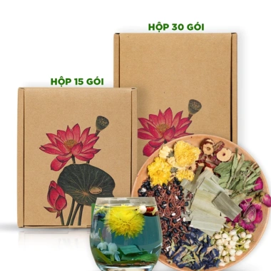 Trà Đông Trùng 7 Vị Thảo Mộc Hộp 30 - Tặng Bình Thủy Tinh, Đẹp Da, Dễ Ngủ, Thanh Lọc Cơ Thể 80k