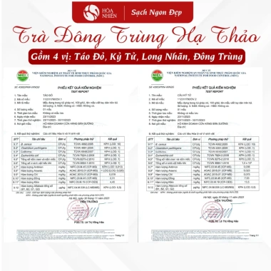 Trà Đông Trùng Hạ Thảo 4 vị – Táo Đỏ, Kỷ Tử, Long Nhãn, Hòa Nhiên giảm 59.999₫ 3
