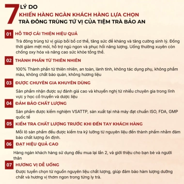 Trà Đông Trùng Hạ Thảo Tứ Vị - Bồi Bổ Sức Khỏe, Đẹp Da, Chống Lão Hóa, An Thần, Ngủ Ngon - Giá chỉ 91.200₫ 5