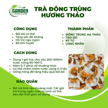Trà Đông Trùng Hương Thảo 30 gói - Tặng Hạt Chia Bổ Khí Huyết, Ngủ Ngon, Tăng Đề Kháng - Giá chỉ 115.000 VNĐ