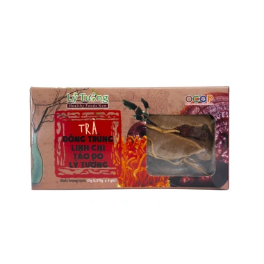 Trà Đông Trùng Linh Chi Táo Đỏ Lý Tưởng 55g Hộp 8 Gói Nhỏ Giá 90.200 VND