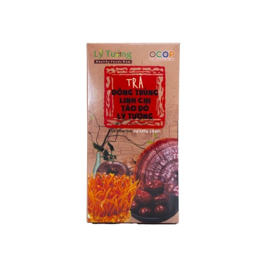 Trà Đông Trùng Linh Chi Táo Đỏ Lý Tưởng 55g Hộp 8 Gói Nhỏ Giá 90.200 VND