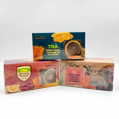 Trà Đông Trùng Linh Chi Táo Đỏ Lý Tưởng 55g Hộp 8 Gói Nhỏ Giá 90.200 VND