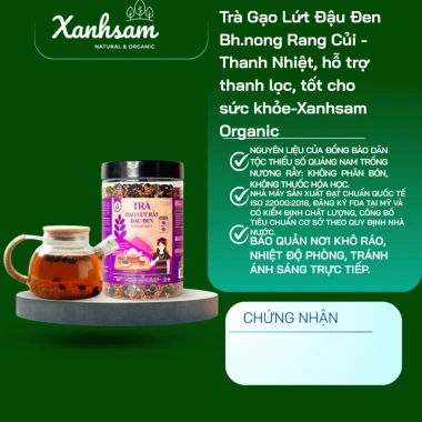 Trà Gạo Lứt Đậu Đen Bh.nong Rang Củi - Thanh Nhiệt, Thanh Lọc, Tốt cho Sức Khỏe | Xanhsam Organic