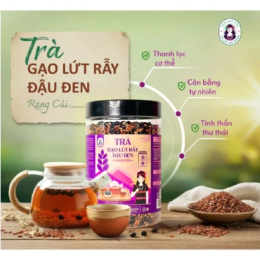 Trà Gạo Lứt Đậu Đen Bh.nong Rang Củi - Thanh Nhiệt, Thanh Lọc, Tốt cho Sức Khỏe | Xanhsam Organic