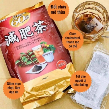 Trà giảm mỡ bụng Genpi Orihiro Nhật Bản 60 túi - Giảm béo, mỡ bắp tay, đùi, chống oxy hoá - Chỉ 180.000₫