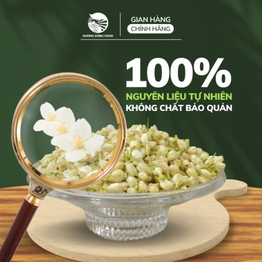 Trà hoa nhài, nụ hoa lai sấy khô nguyên bông trắng thượng hạng - giảm lo âu, chống lão hóa, chỉ 108.000₫