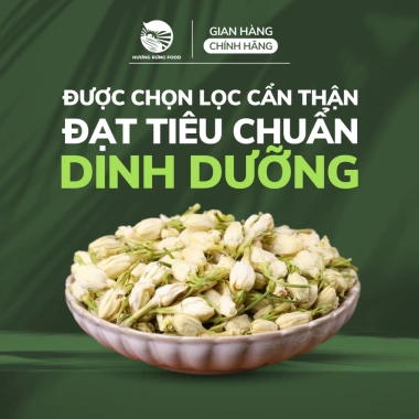 Trà hoa nhài, nụ hoa lai sấy khô nguyên bông trắng thượng hạng - giảm lo âu, chống lão hóa, chỉ 108.000₫