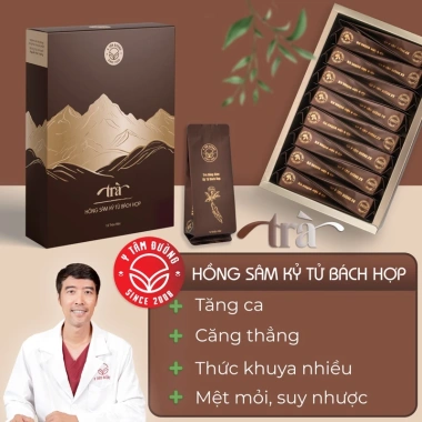 Trà Hồng Sâm Kỷ Tử Bách Hợp 12 Thảo Mộc - Xua Tan Mệt Mỏi, 16 Gói 18g, Giá Ưu Đãi 450.000đ