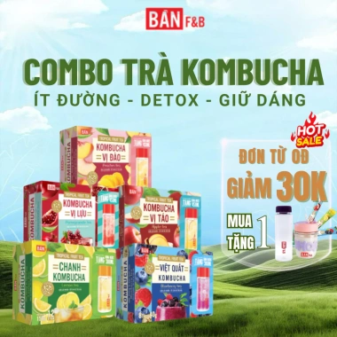 Trà Kombucha Gói Tiện Lợi Hương Trái Cây Detox - Giảm 50k, Chỉ 68.000đ, Bản F&B