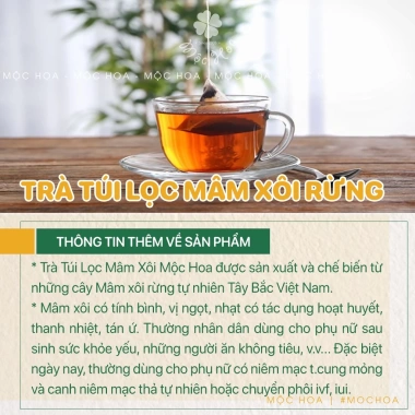 Trà Lá Mâm Xôi Túi Lọc 90k - Hỗ Trợ Làm Đẹp Niêm Mạc, Thả Tự Nhiên, Chuyển Phôi IVF/IUI