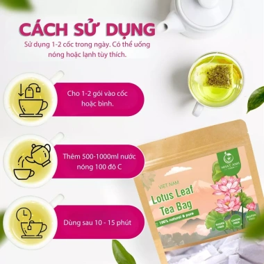 Trà Lá Sen Sấy Lạnh - Giảm Cân, Ngủ Ngon, Thải Độc Tự Nhiên, Không Bảo Quản, 59k