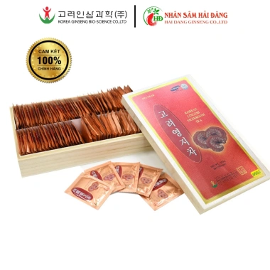 Trà linh chi hộp gỗ BIO 100 gói - CHÍNH HÃNG Hàn Quốc, giảm còn 350k