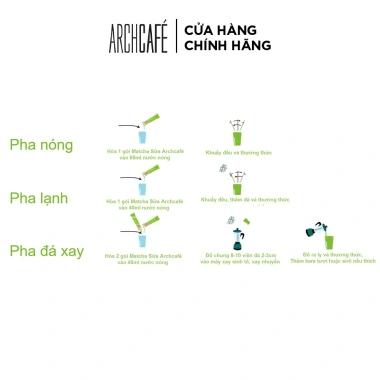 Trà Matcha Sữa Hoà Tan Archcafe 12 gói 13.5g: Giá ưu đãi 67.240 VND, thơm ngon 7 Trà Matcha Sữa Hoà Tan Archcafe 12 gói 13.5g: Giá ưu đãi 67.240 VND, thơm ngon 7