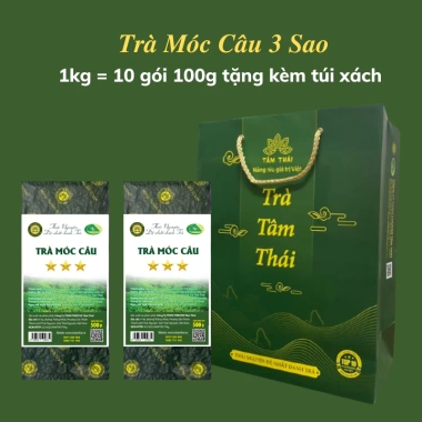 Trà Móc Câu 3 Sao 1kg - Giảm 299k, tặng túi xách, Trà Tâm Thái, Tân Cương Thái Nguyên 10x100g