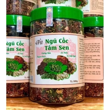 Trà Ngũ Cốc Tâm Sen 500g - Hoa Nhài Gạo Lứt Giảm Mỡ Bụng, Ngủ Ngon, Thanh Lọc Gan - TSM 37.400 VND