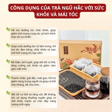 Trà Ngũ Hắc Bảo An - Mọc tóc nhanh, đen tóc, dưỡng chắc khỏe, da đẹp, dáng đẹp - 93.600₫ 3
