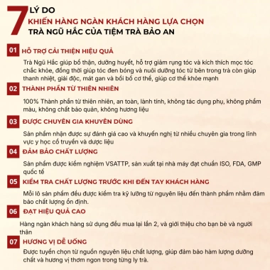 Trà Ngũ Hắc Bảo An - Mọc tóc nhanh, đen tóc, dưỡng chắc khỏe, da đẹp, dáng đẹp - 93.600₫ 5